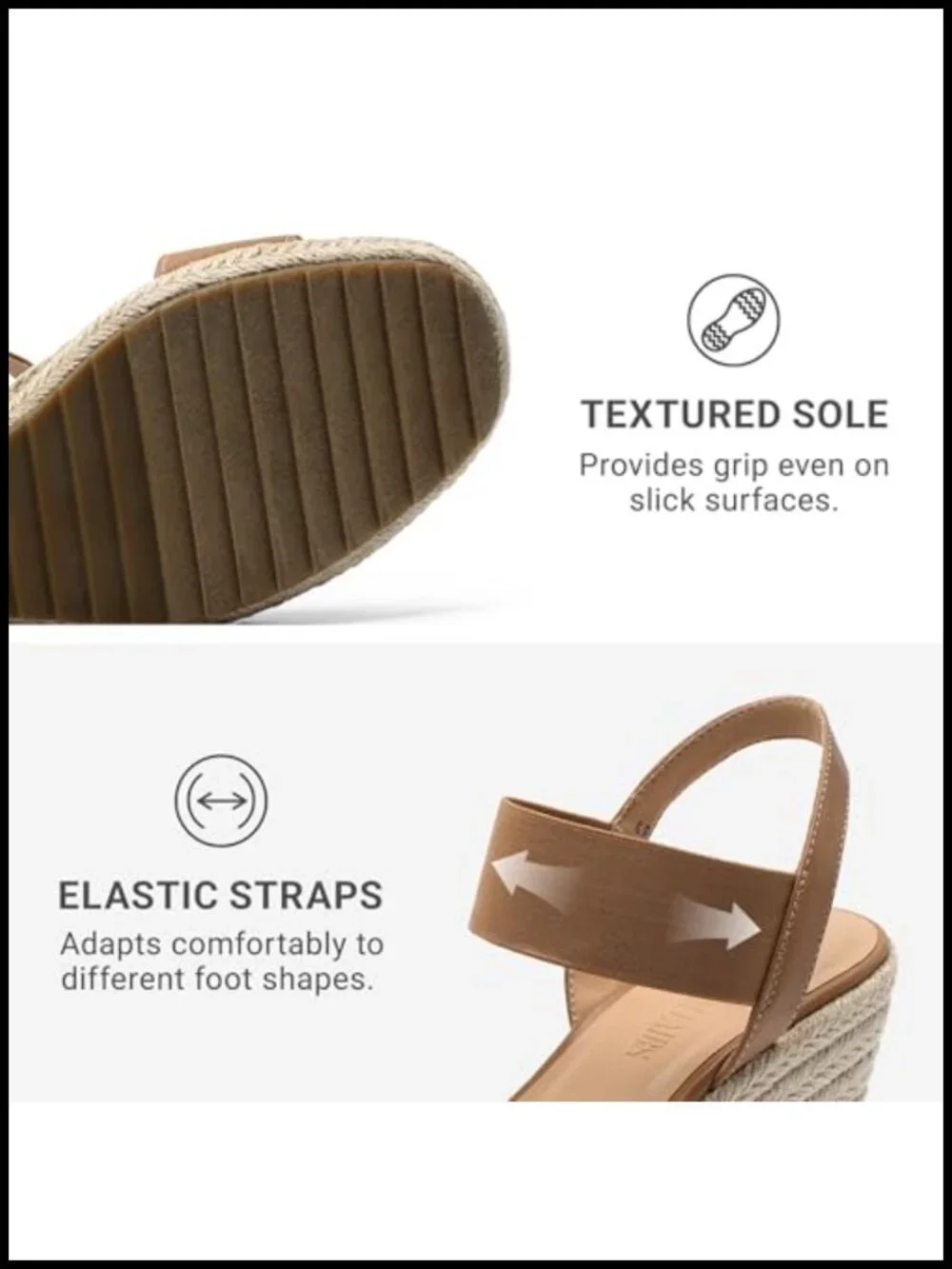 Open Toe Espadrilles Dressy Platform Sandals Wedges Slip On Ankle Strap